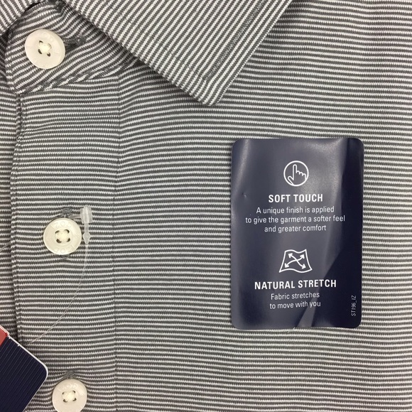 IZOD Men’s Micro Stripe Polo Shirt Medium - Picture 5 of 11